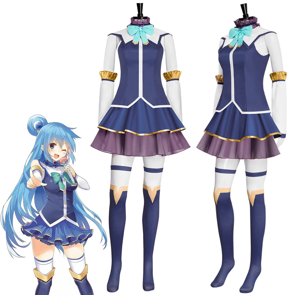 

Aqua Cosplay Costume Anime Konosuba: An Explosion on This Wonderful World! Role Play Halloween Carnival Dressing For Women