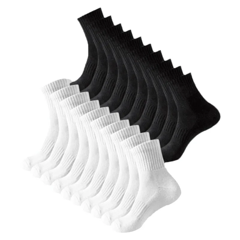 10/20 paires de chaussettes à col rond de couleur unie neutre printemps été absorbant la sueur respirant doux confortable Couple chaussettes de sport