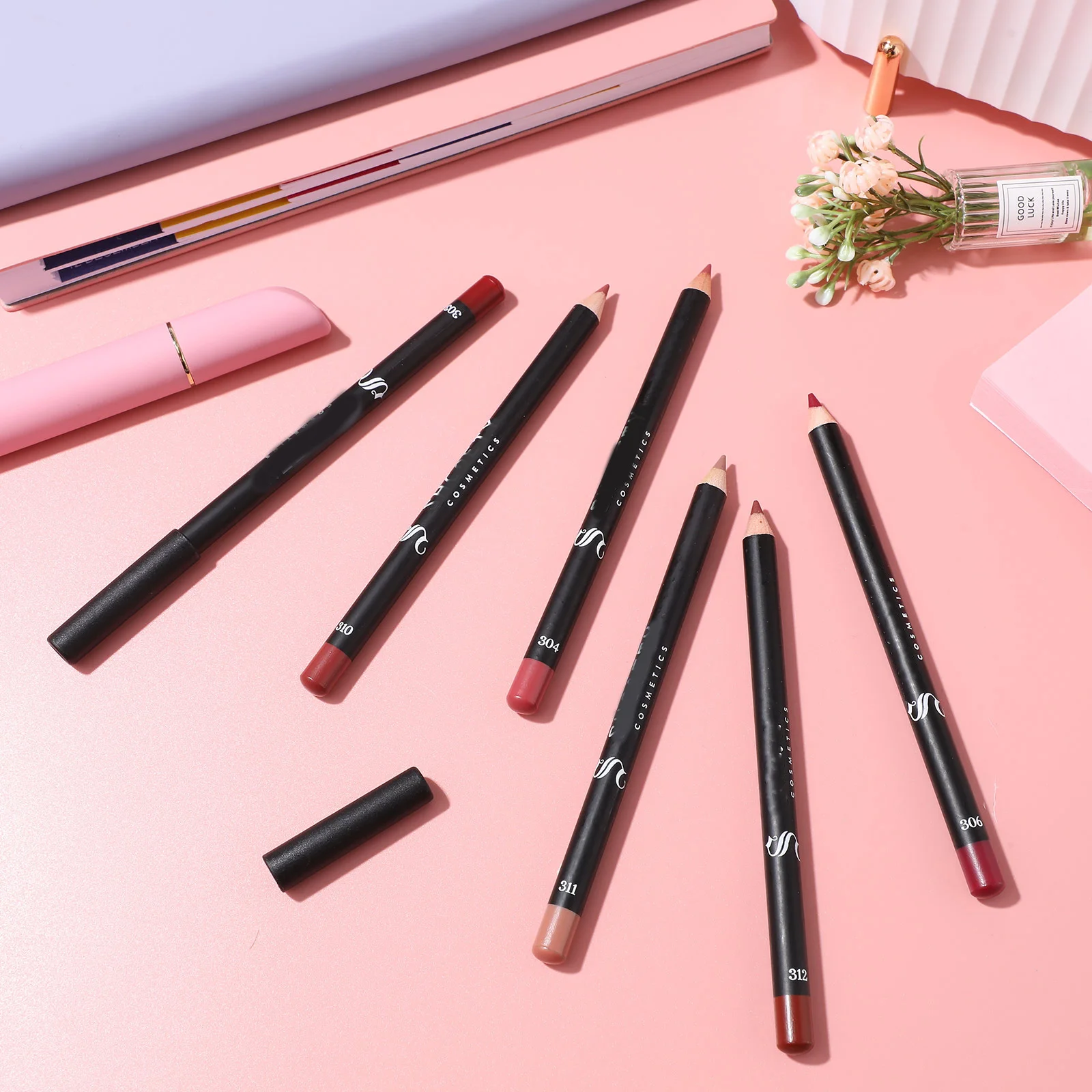 

12pcs Waterproof Liner Set 12 Colors Long Lasting Pencil Smudge Proof Lip Line Pencils Makeup Tools Lip Shaping Pencil