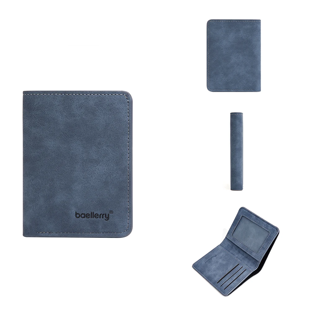 運転免許証財布 マットマルチカードホルダー PUレザー財布 傷防止 メンズショートウォレット カジュアルデート用 ジーンズポケット