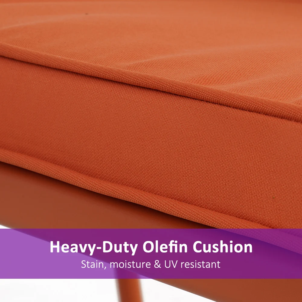 مقاعد حديقة خارجية مع إطار معدني مطلي بالمسحوق وحبل فاخر، مقعد فناء عتيق لديكور أثاث الحديقة الأمامية #5