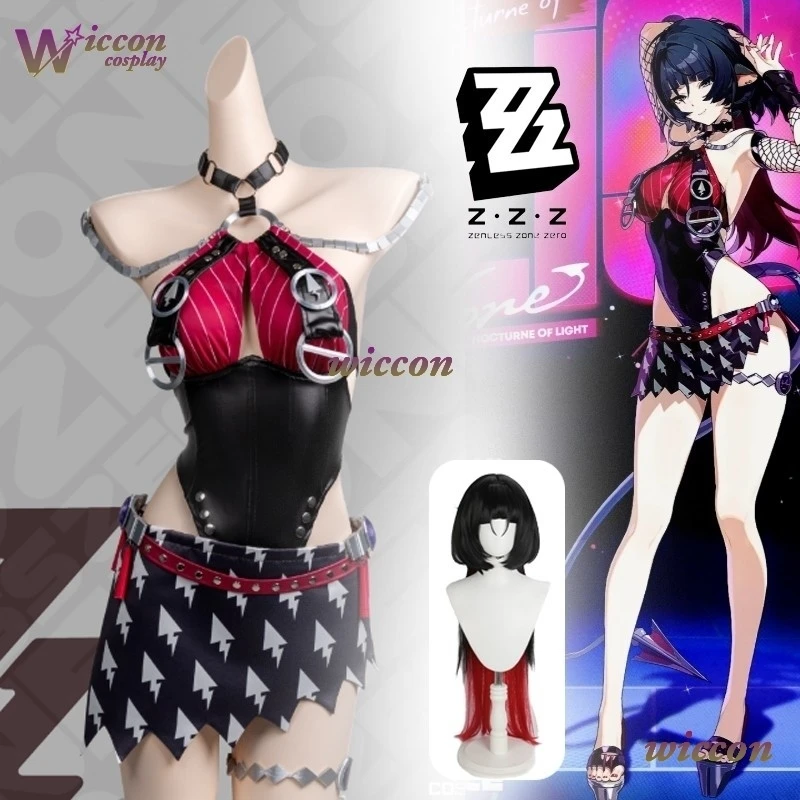Jane Doe Cosplay Costume Ynott Game Zenless Zone Zero Nocturne Of Light Sexy Jane Doe Wig Women Halloween Party Roleplay Suit view 2