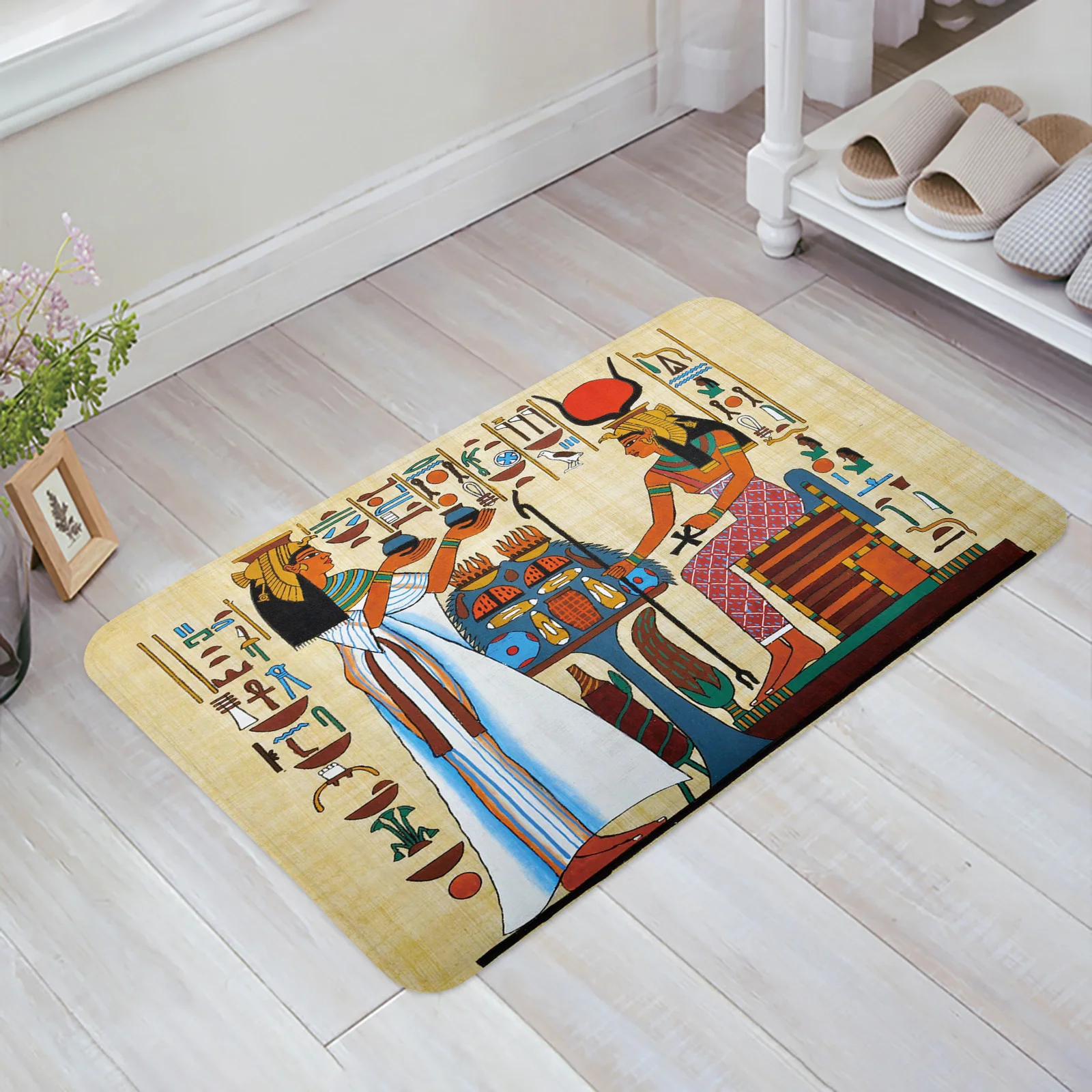 Ancient Egyptian Papyrus Bathroom Bath Mat Carpet Bathtub Floor Rug Shower Room Doormat Kitchen Entrance Pad Home Decor