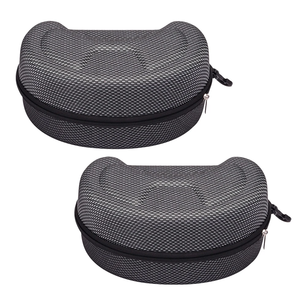 2 قطعة نظارات دراجة نارية حافظة كبيرة هارد شل واقية صندوق حمل مقاوم للماء للصدمات التزلج نظارات التخزين المنظم #4