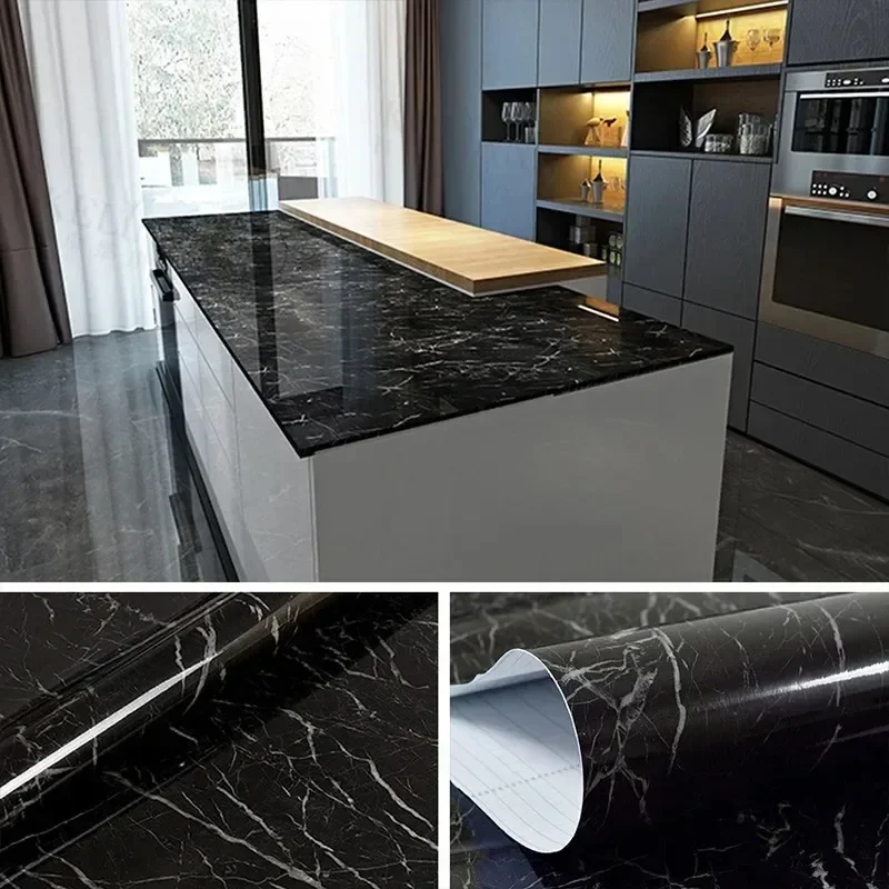 

Kitchen Oil-Proof Film Stove Waterproof Moisture-Proof Self-Adhesive Wallpaper Countertop Cabinet Renovation Tile Marble Sticker