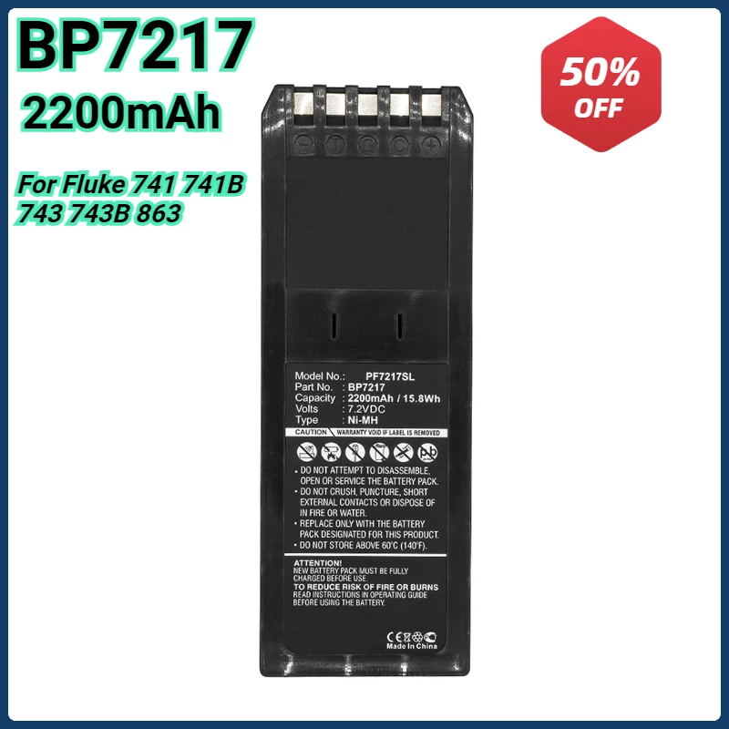 

2200mAh Battery for Fluke 741 741B 743 743B 863 867 865 867B DSP100 DSP2000 BP7217 Bateria 7.2V Measuring Instrument Battery