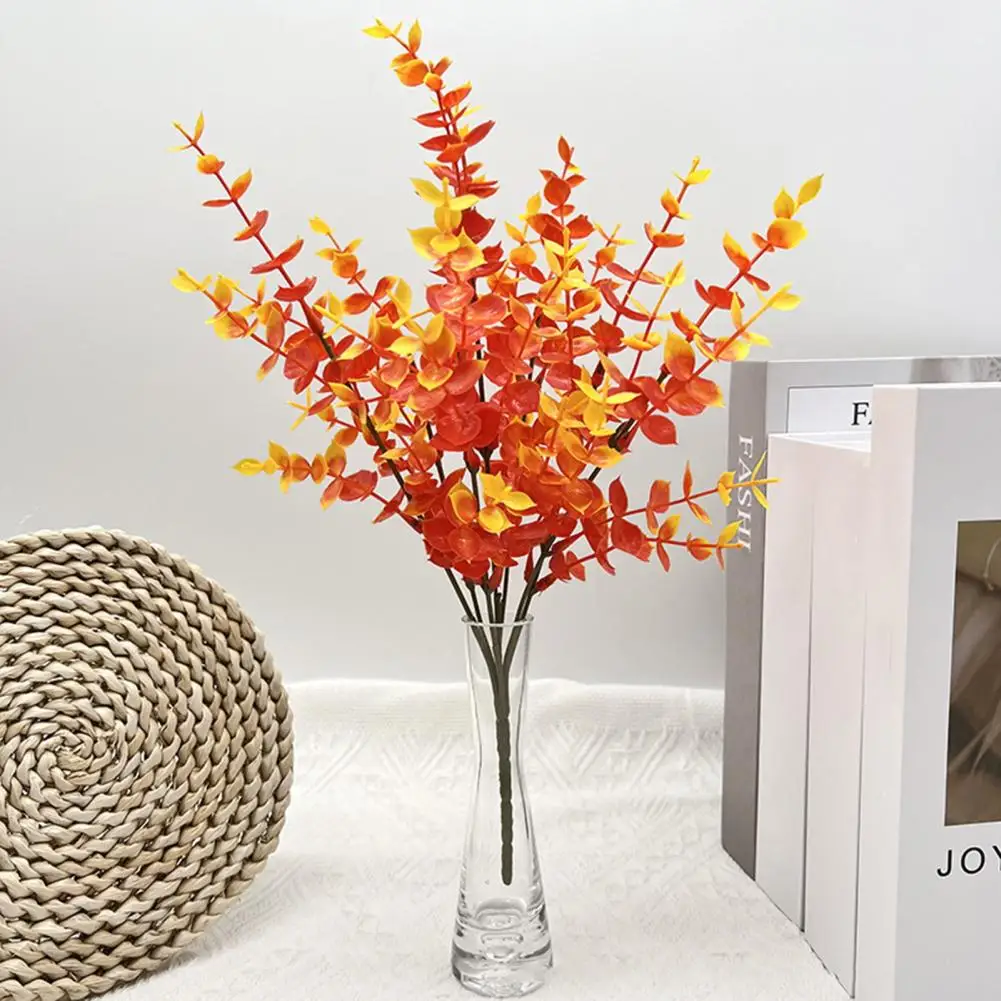 Simulated Eucalyptus Decor Set of 5 Realistic Artificial Eucalyptus Plants for Halloween Thanksgiving Decor Indoor for Harvest