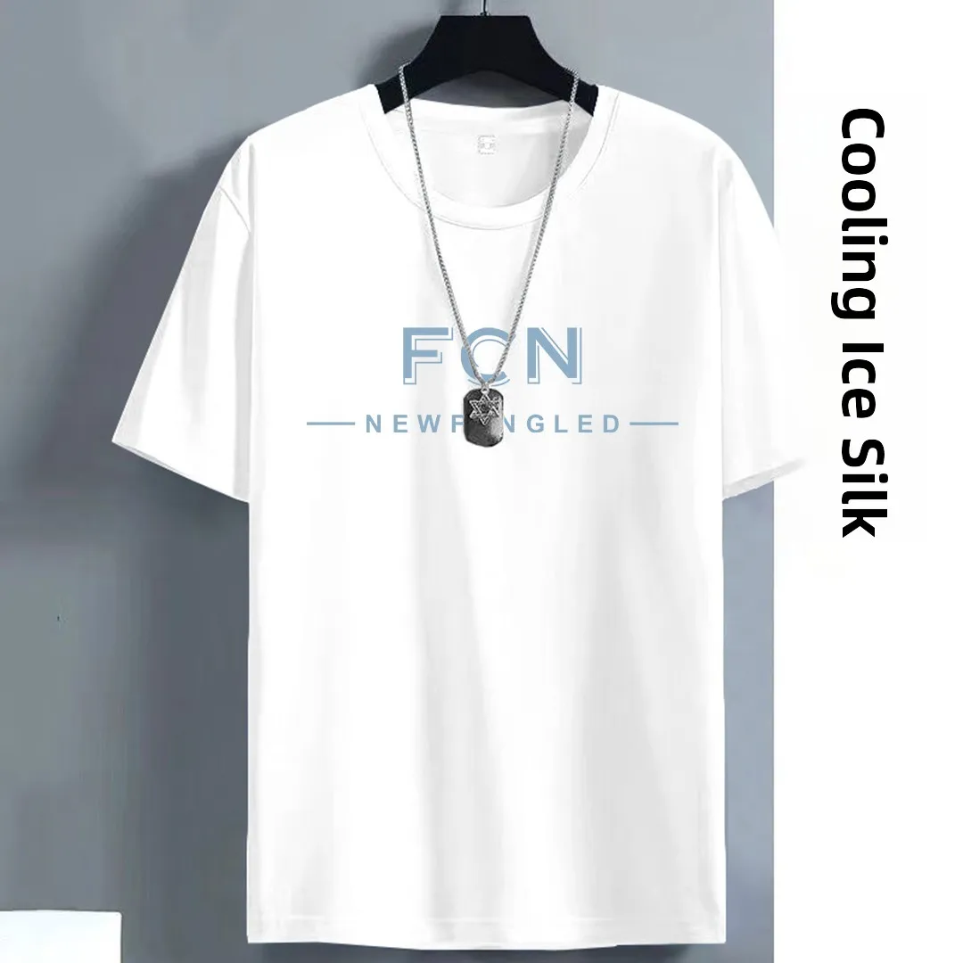 

Ice Silk Me Thin ort Sve T-irt Men's Loose Casual Versatile Cool Feeling Breathable Sport Top Summer 2025 Korean Sle
