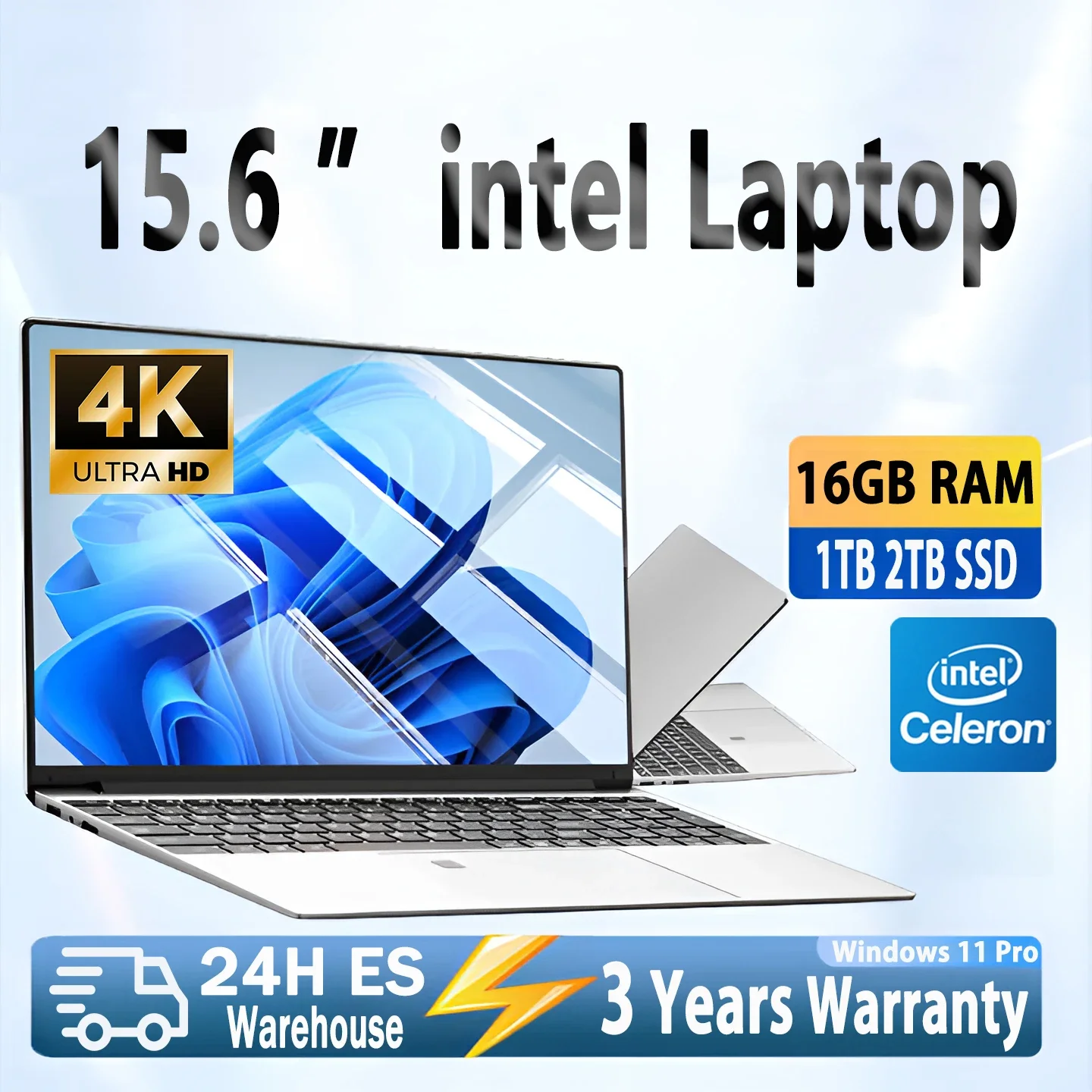 Windows 11 Pro ANLUAN portátiles Intel Celeron N4000 16GB RAM 1TB SSD portátiles ordenador de oficina PC desbloqueo de huellas dactilares Notebook