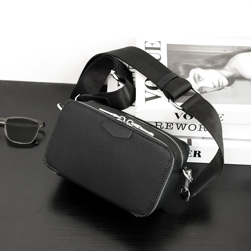 

New Korean Men's Crossbody Bag Double Zipper Shoulder Bag Male Satchels Handbagss for Young Men Luxury Brand Design Clutch