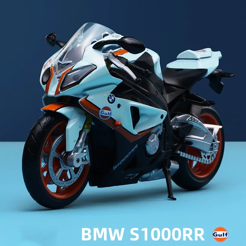 

1:12 BMW S1000RR Gulf Oil Die Cast Motorcycle Model Toy Vehicle Collection Autobike Shork-Absorber Off Road Autocycle Toys Car