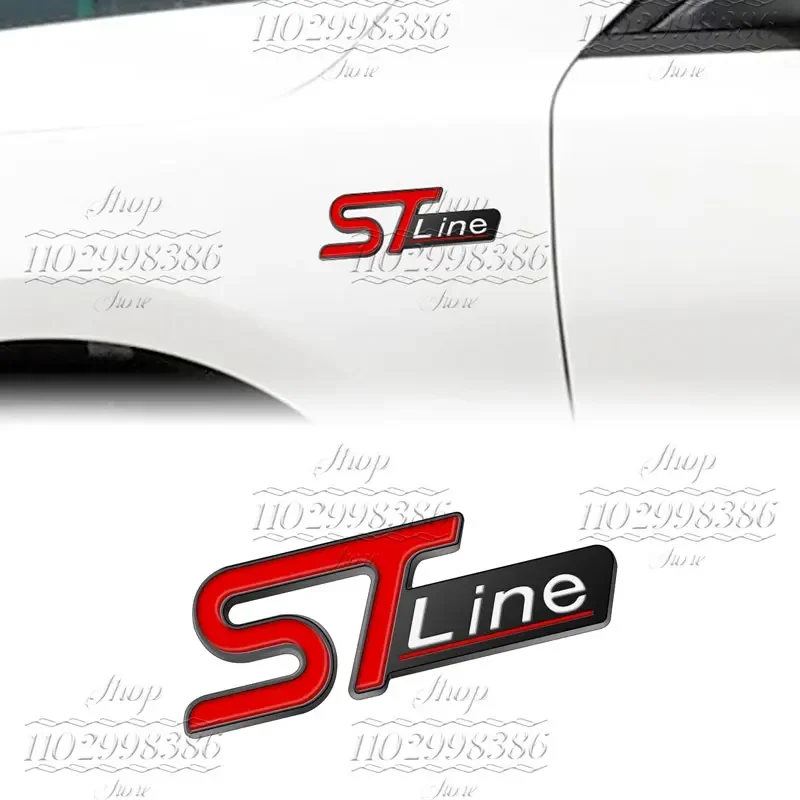 OK ST Line Logo Emblem Car Styling Rear Tail Trunk Decals Badge Chrome Metal Sticker For Ford Focus Fiesta Ecosport Mondeo Kuga