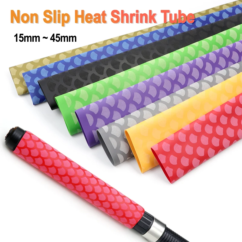 Non-slip Heat Shrink Tube 15mm-45mm 1m/pc Fishing Rod DIY Fish Scale Handle Insulation Waterproof Racket Handle Grip Wrap Tubing