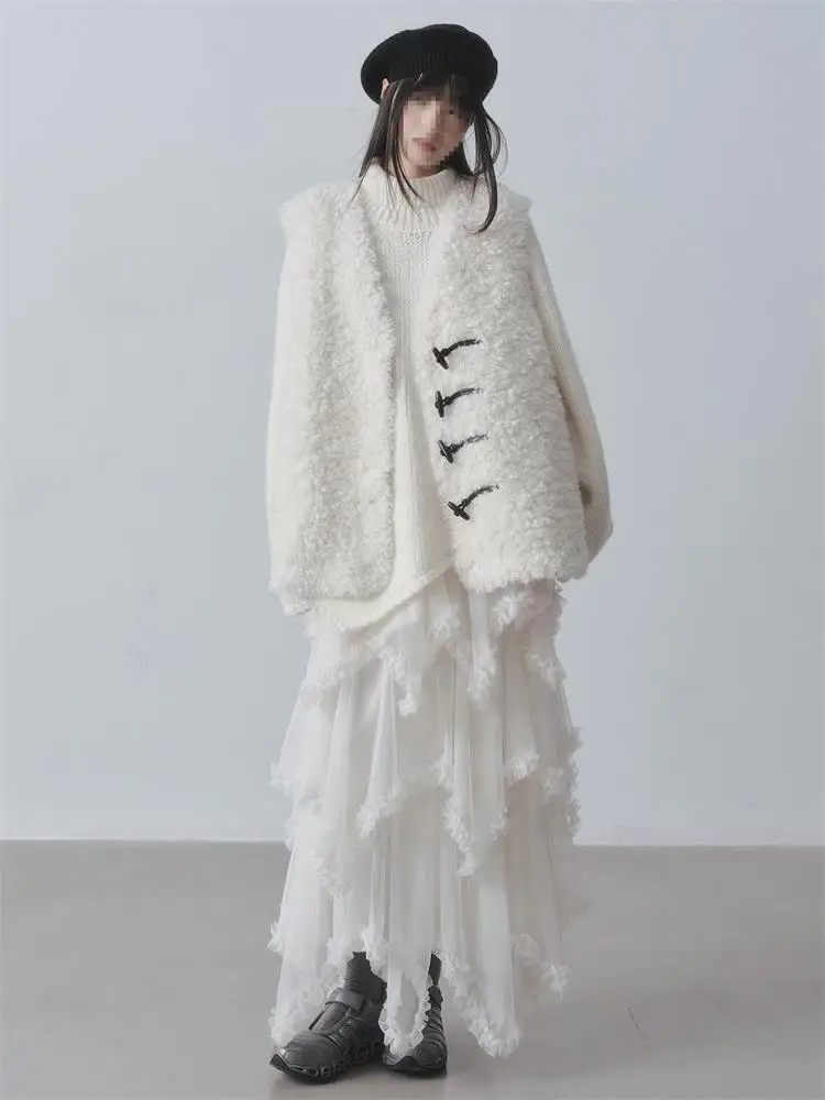 

Юбка с высокой талией из сетки, женская, весна-осень, новый стиль, повседневная, А-силуэт, асимметричная, длинная, с эффектом пэчворк