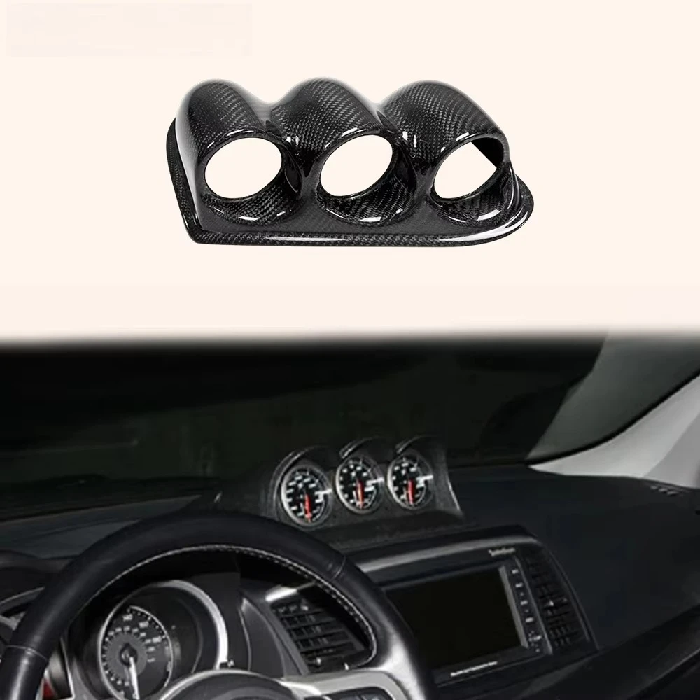 

For Mitsubishi EVO Evolution 7 8 9 (RHD Only) Carbon Dash Triple Gauge Pod 60mm
