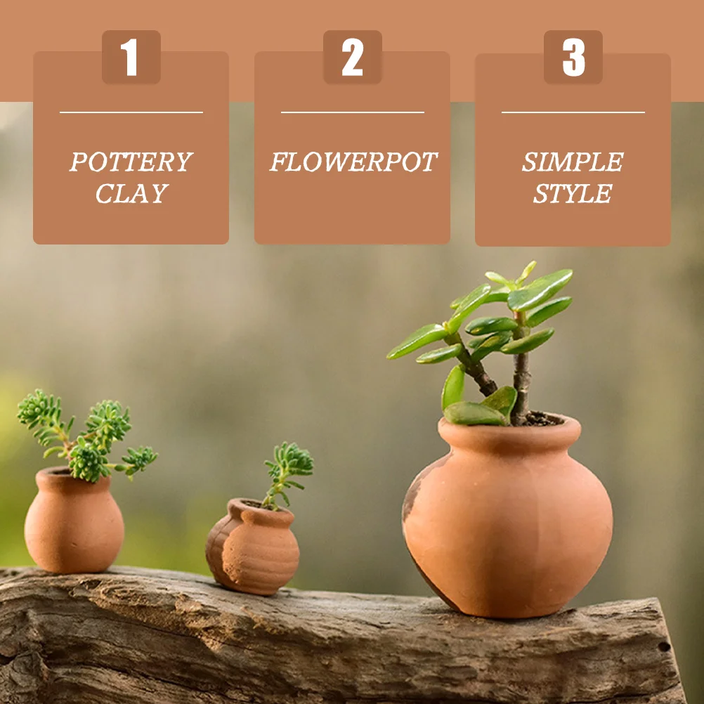 6 قطعة وعاء الطين لأواني نباتات السيراميك الصغيرة ديكور جدار صغير حديقة في الشرفة ملحقات حامل النباتات الصغيرة