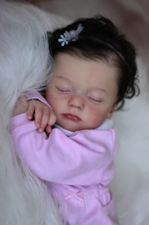 NPK 20 '' Kit bambola rinata non verniciata incompiuta Alessia Parti vuote fai da te con corpo in tessuto Colore fresco Tocco morbido