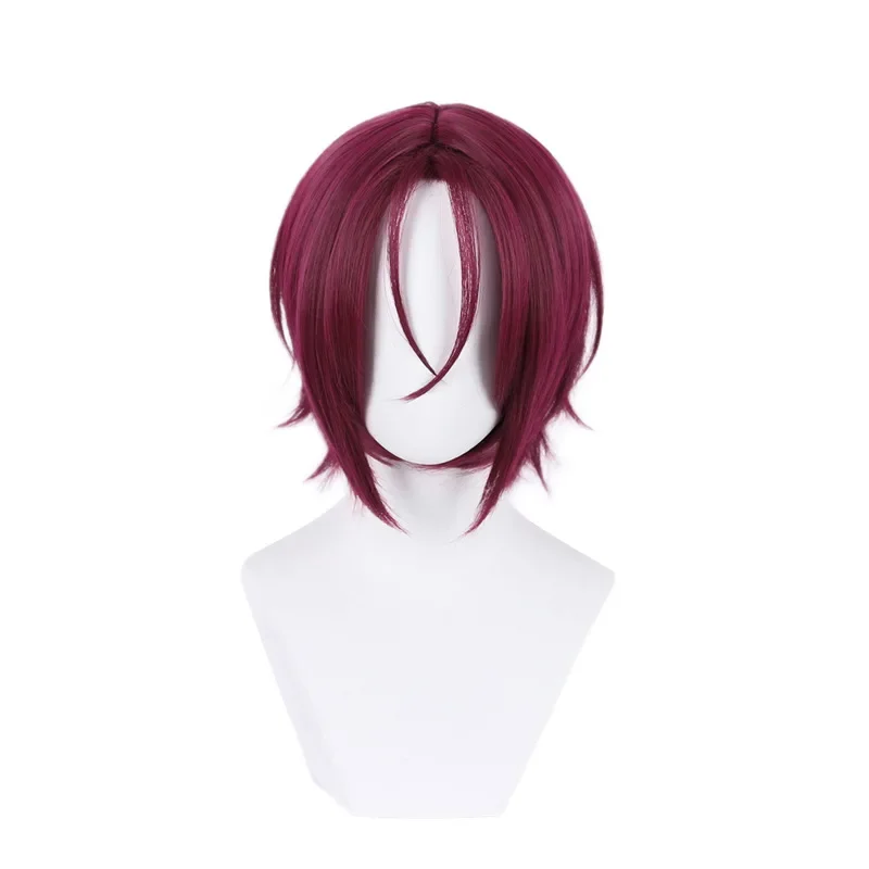 Anime Free Eternal Summer Rin Matsuoka Cosplay Costume parrucca uomini adulti breve vino rosso parrucche accessorio di abbigliamento puntelli di Halloween