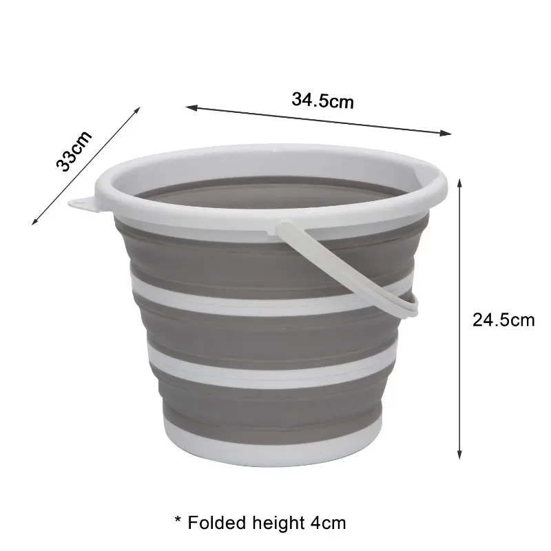 

Foldable plastic buckets save space