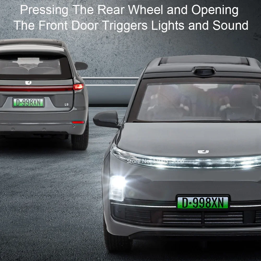 체중계 Leading Ideal L9 금속 다이캐스트 모델 자동차 장난감, 음악 조명 차량 바퀴 풀백 SUV 모델, 어린이 크리스마스 선물 장난감, 1:32