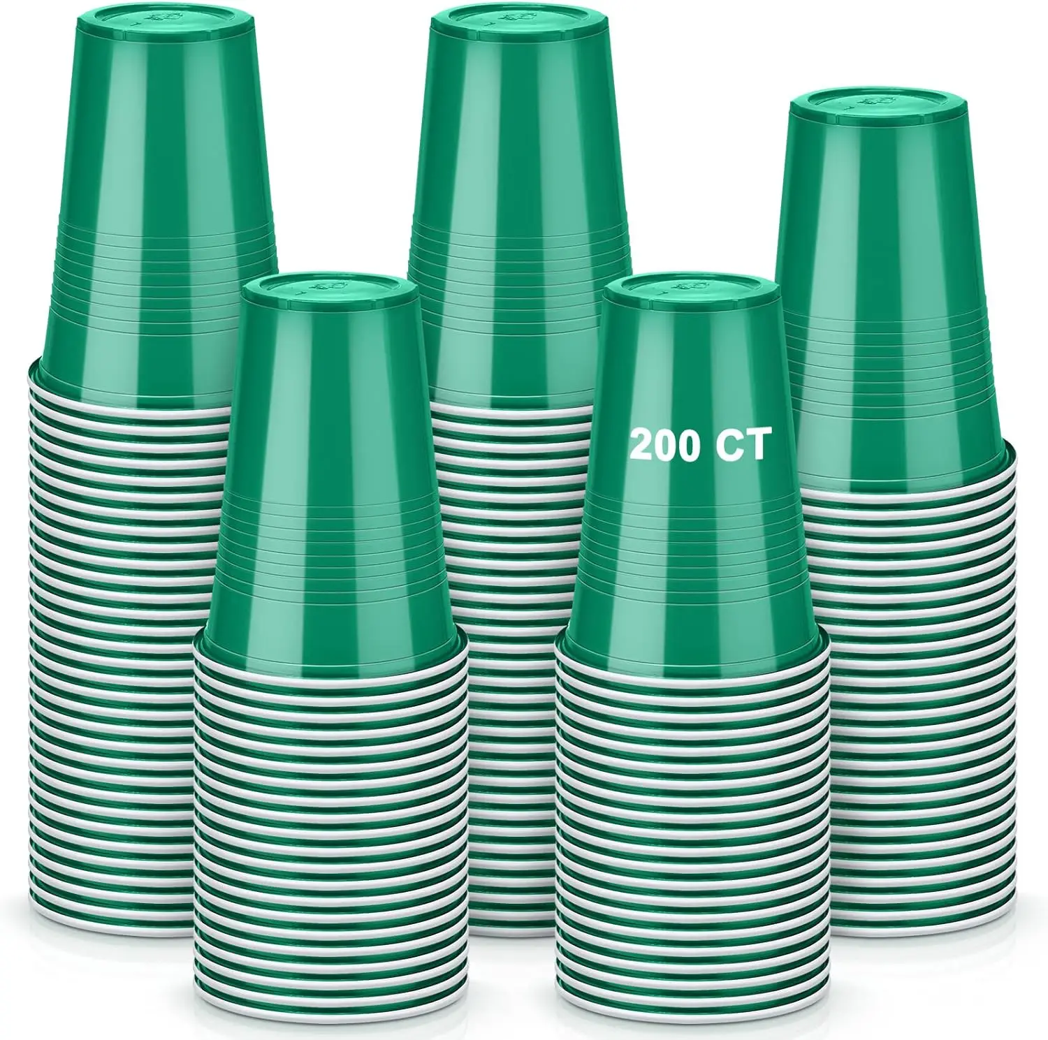

200 упаковок, пластиковые стаканчики на 16 унций, одноразовые зеленые сверхмощные стаканчики для напитков на день рождения, свадьбу, вечеринку, пикника Campi