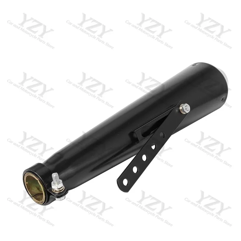 Motorcycle Modified Retro Fishtail Exhaust Muffler With Mesh Tip For Cruiser Scrambler Custom Bikes Replacement Part