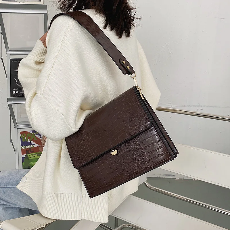 New Trend Fashionable Message Luxury PU Leather Women Bags Business High Capacity Crossbody Soft Zipper Multifunction Handbags