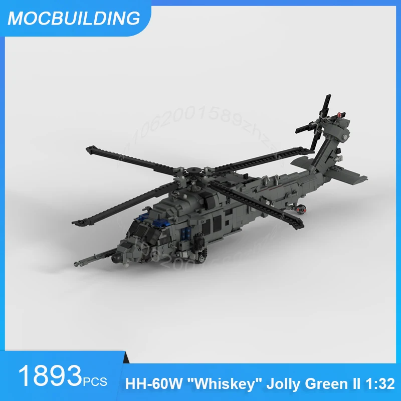 

Строительные блоки MOC HH-60W «Виски», Jolly Green II, масштаб 1/32, самолет, строительные блоки, игрушки для перевозки, подарки, 1893 шт.