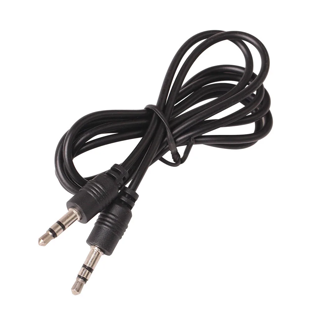 500 шт., 1 м, черный разъем 3,5 мм, вспомогательный аудио стерео кабель, дополнительный шнур для автомобильных наушников, смартфонов, ноутбуков, динамиков