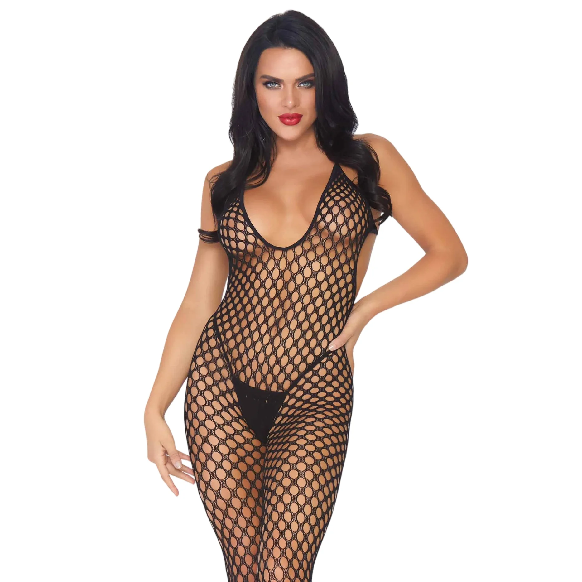 Various Styles Of Bold Suit Fishnet Underwear Women Sexy Clothing Crotchless Bodystockings Cutout Bras Lingerie