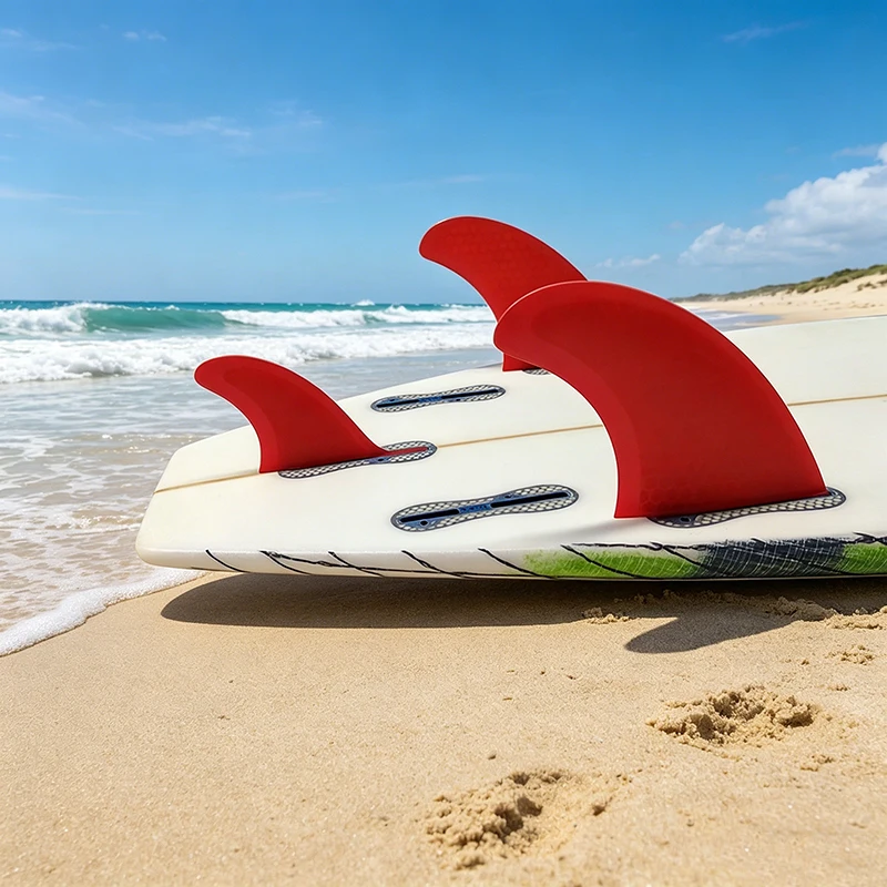 

UPSURF Double Tabs II T1 Size Fins Red Color Fiberglass Honeycomb surf Fin Good Quality Surf tri set Fins