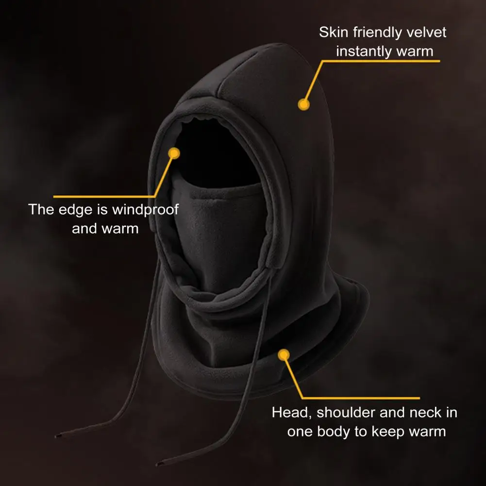 Weather Windproof Hood Scarf Windproof Thermal Insulation Hat for Men Women Adjustable Weather Face Guard with Drawstring Ideal