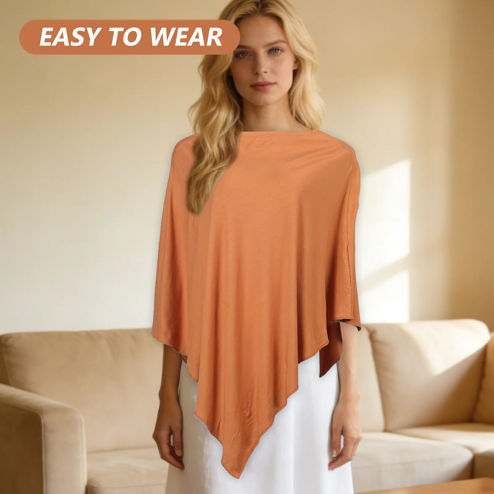 Breastfeeding Nursing Cover Scarf Solid Color Lightweight Breathable Full Coverage Nursing Shawl for Privacy Outdoor Mom Baby