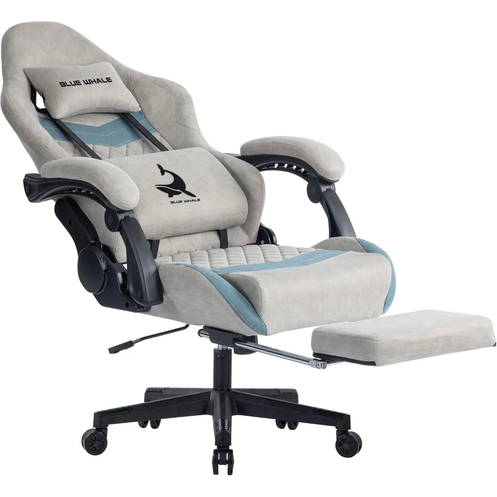 Gaming Chair for Adult 350lbs Computer Chair with Adjustable Lumbar Support Headrest and Footrest Large Size Reclining