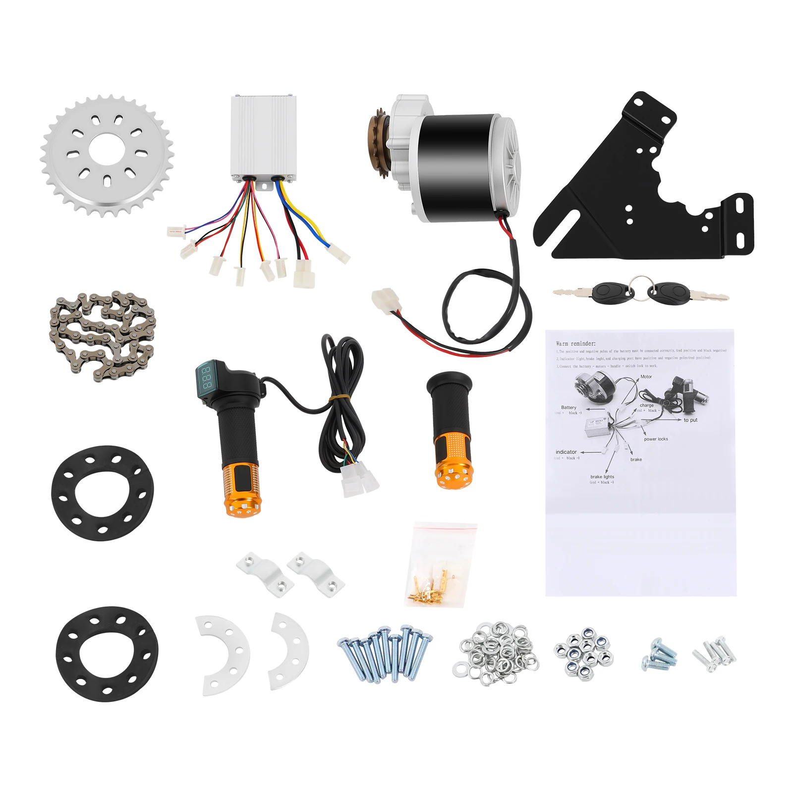 

Electric Bike Drive Motor Kit Brush Rear Wheel Motor E-Bike Left Chain Drive Conversion Kit 350W 36V Mountain Bike ConversionSet