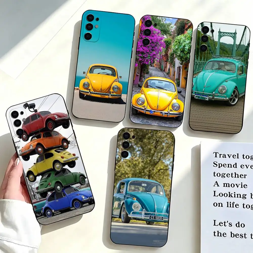 Vintage Beetle-e Cars-s  Phone Case Black Silicone Soft For Samsung S25,S24,S21,S22,S23,S30,Ultra,S20,Plus,Fe,Lite