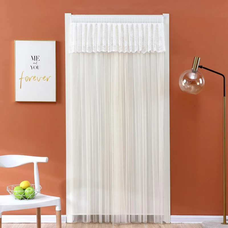 No-Drill Lace Door Curtain Modern Minimalist Style Bedroom Decorative Partition Privacy Curtain Light-Permeable Not-Person-Pe...