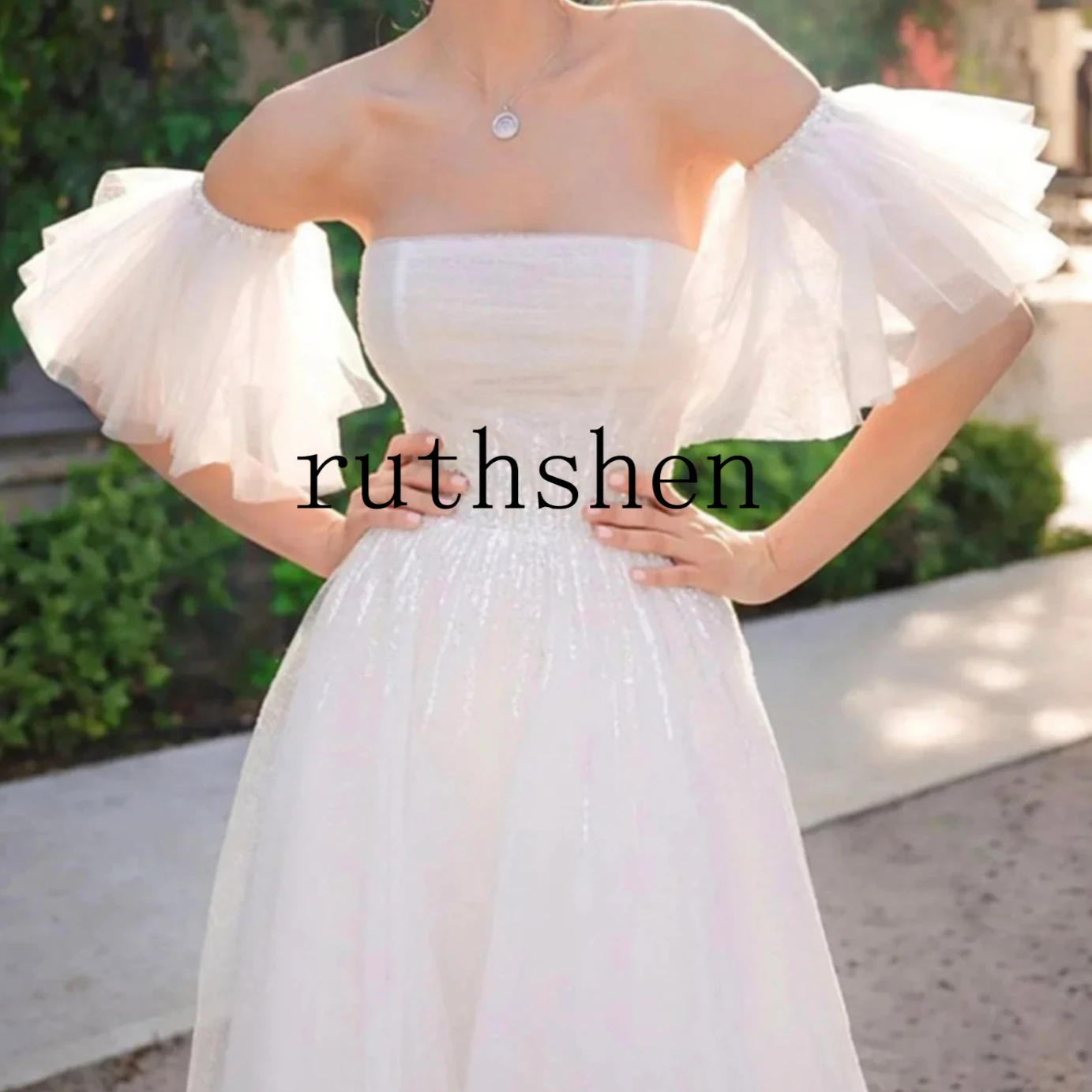 Removable Short Sleeves Beaded Tulle Bride's Arm Covering Layers Women‘s Gloves  Fingerless Wedding Accessories Customized