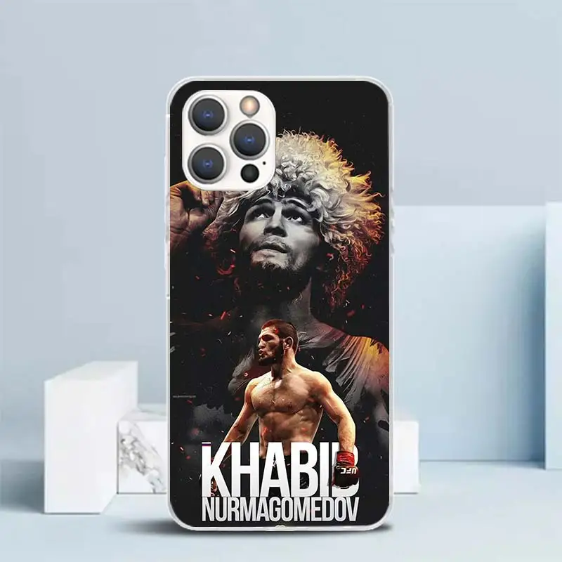 Khabib Nurmagomedov Soft Cover for iPhone 16 15 14 Pro Max 13 12 Mini Phone Case 16E 11 X XS XR 7 Print Pattern Fit Cases IPHONE