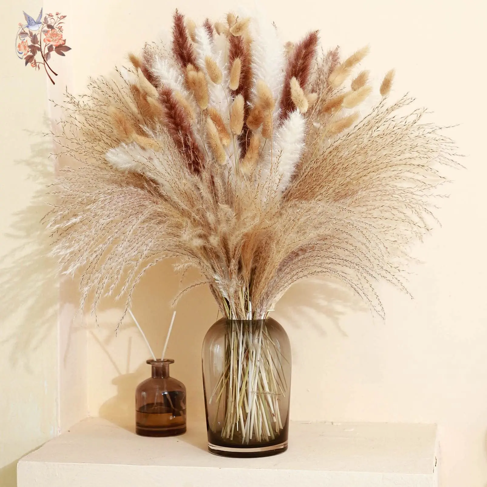 80pcs Artificial Flowers Home Decor Dried Pampas Grass DIY Flower Arrangement Wedding Bouquet Centerpiece Party Vase Ornament - Image 2