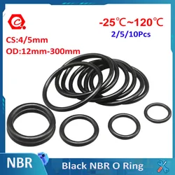2-10Pc/lot CS4/5mm Rubber Ring Black NBR Sealing O Ring OD12-300mm O-Ring Seal Gaskets Oil Rings