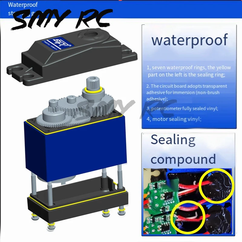 180W Hoog Koppel 35Kg Waterdichte Metalen Versnelling Digitale Servo Voor 1/8 1:10 Rc Klimmen Sasquatch Robot Eenvoudig Te Installeren