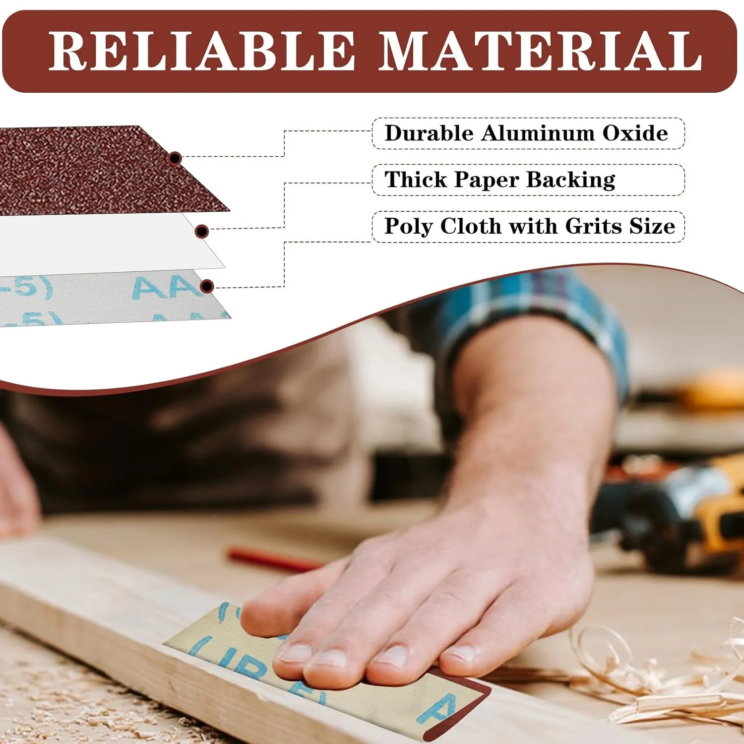 Rollos de tela de esmeril de 1 pulgada (2/5M), papel de lija continuo (2m / 5m) adecuado para lijado de madera, pulido de metales, detallado de automóviles