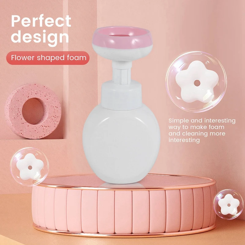 New Flower Liquid Soap Dispenser Stamp Hand Soap Pump Bottle Floral Foam Bubbler Handsoup Plastic Bathroom Trip Travel