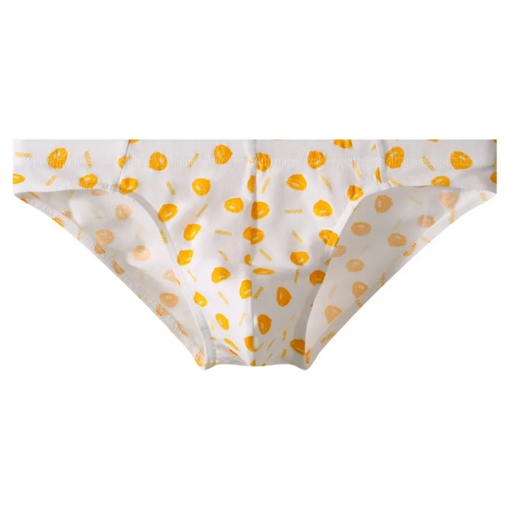 Thin Men's Fruits Triangle Panties Peaches Bananas Cotton Men Cotton Briefs Watermelons Lemons Breathable Underwear for Men