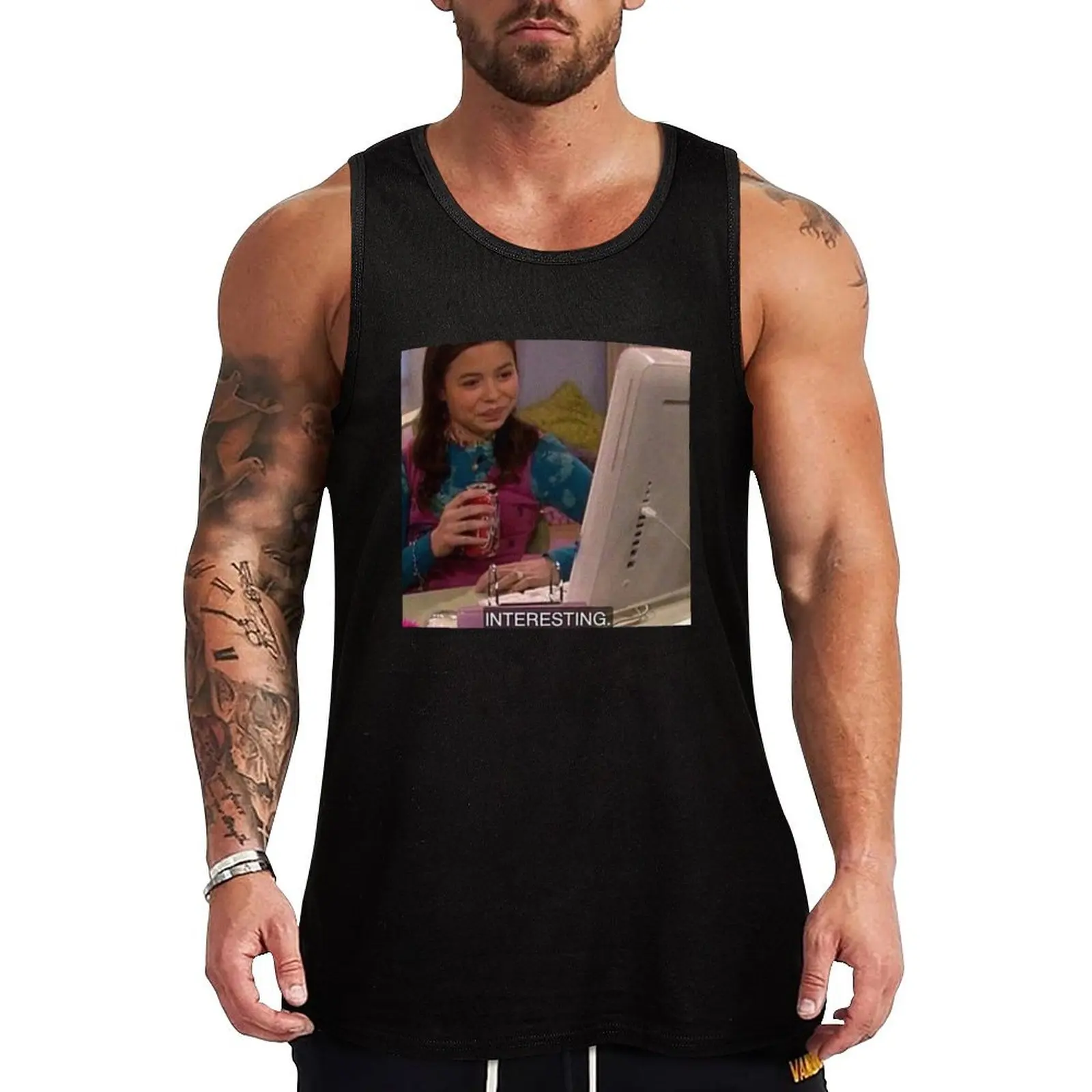 

interesting Tank Top Sports shirt man running shirt underwear T-shirt male Men gym sportswear