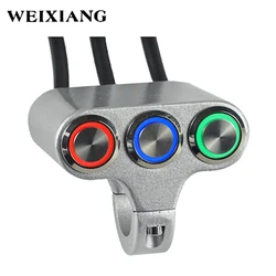 22mm Motorcycle Switches Handlebar Mount Switch For Headlight Fog Light ON OFF High Low Beam Aluminum Alloy With Indicator Light