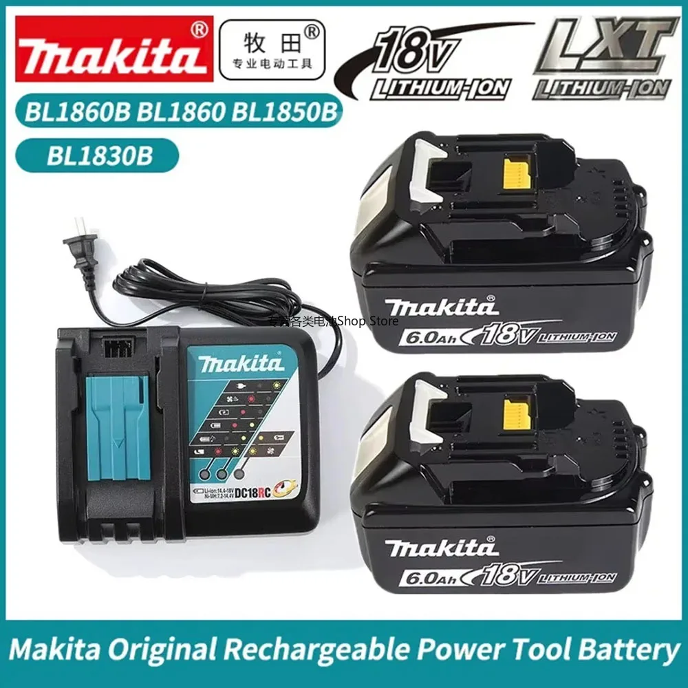 

100% Original Makita Rechargeable Power Tool Battery, Replaceable LED Lithium-ion, 6.0 Ah 18V LXT BL1860B BL1860BL1850 BL1830