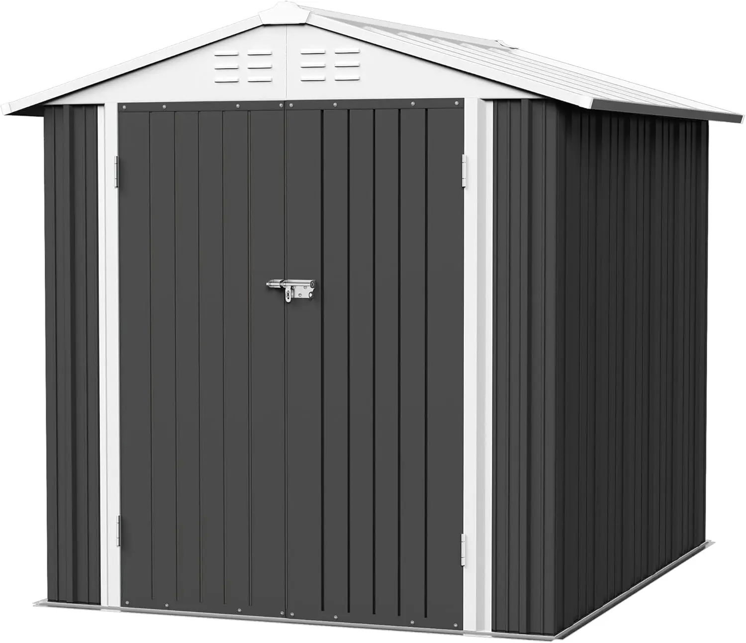 

6x8 FT Storage Shed Waterproof Metal Garden Shed with Lockable Door Utility Tool Shed Outdoor