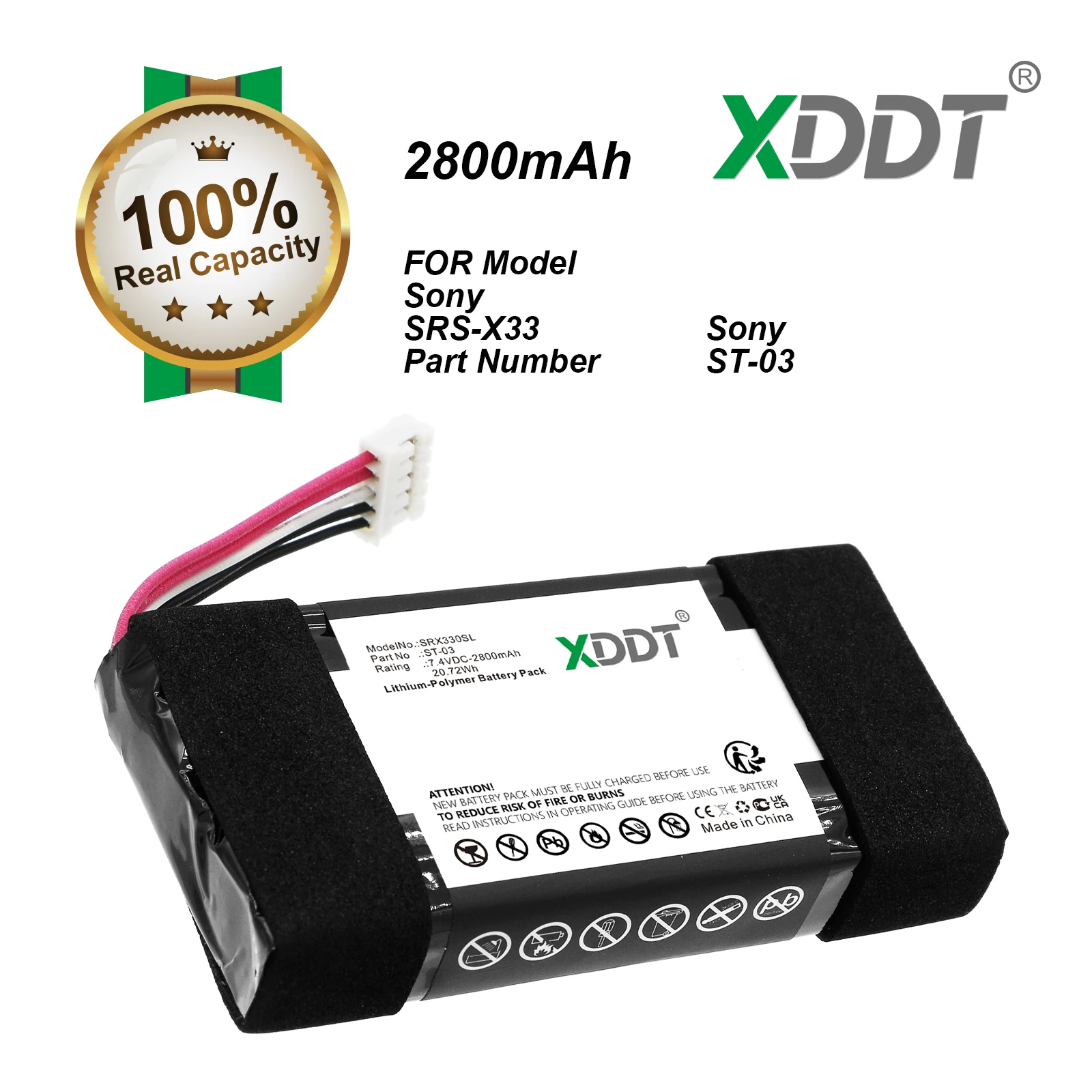 

Sony SRS-X33 ST-03 Динамик 2800 мАч Замена аккумулятора для беспроводных портативных динамиков от Sony